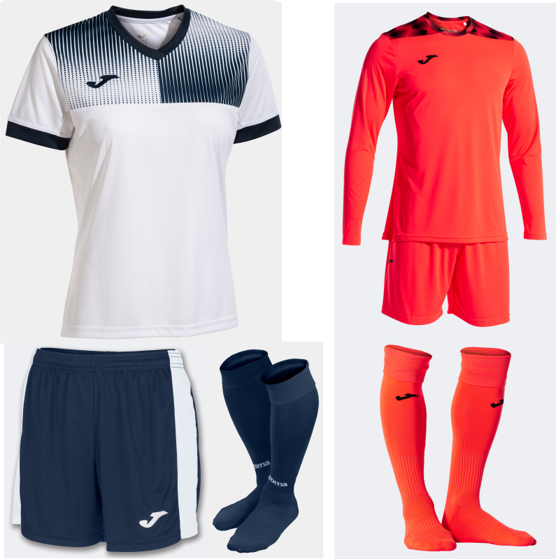 JOMA WOMENS ECO SUPERNOVA KIT BUNDLE WHITE DARK NAVY