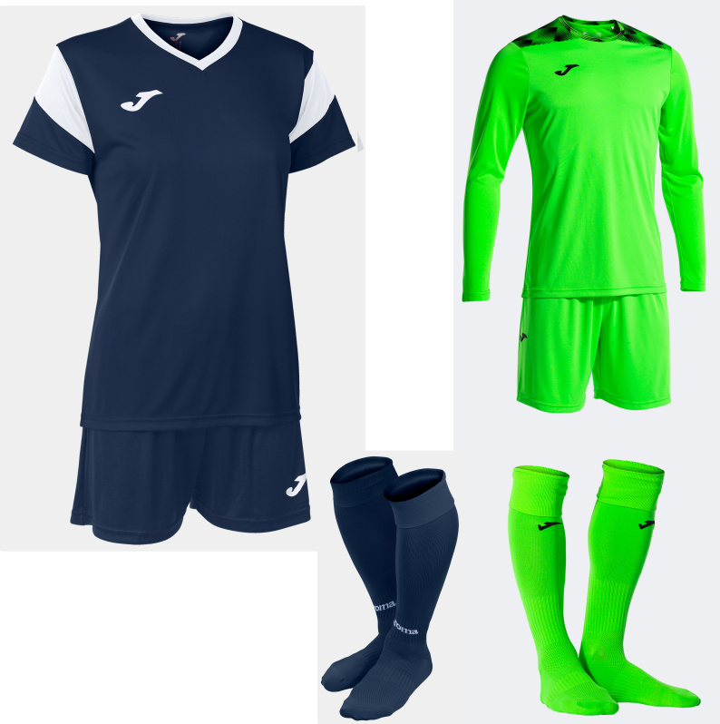 JOMA WOMENS PHEONIX SET KIT BUNDLE DARK NAVY WHITE