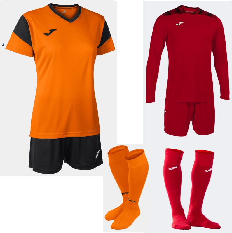 JOMA WOMENS PHEONIX SET KIT BUNDLE ORANGE BLACK