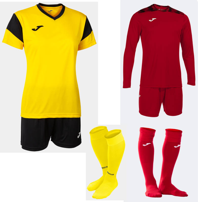 JOMA WOMENS PHEONIX SET KIT BUNDLE YELLOW BLACK