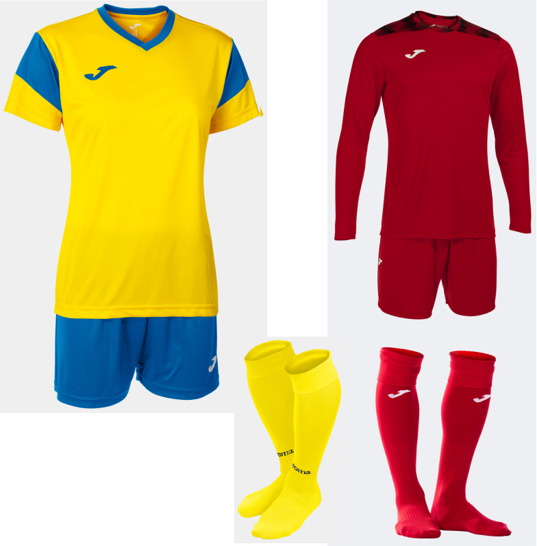 JOMA WOMENS PHEONIX SET KIT BUNDLE YELLOW ROYAL