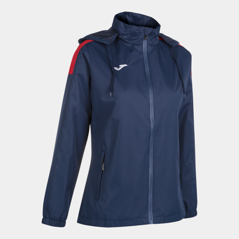 JOMA WOMENS TRIVOR RAINJACKET DARK NAVY RED