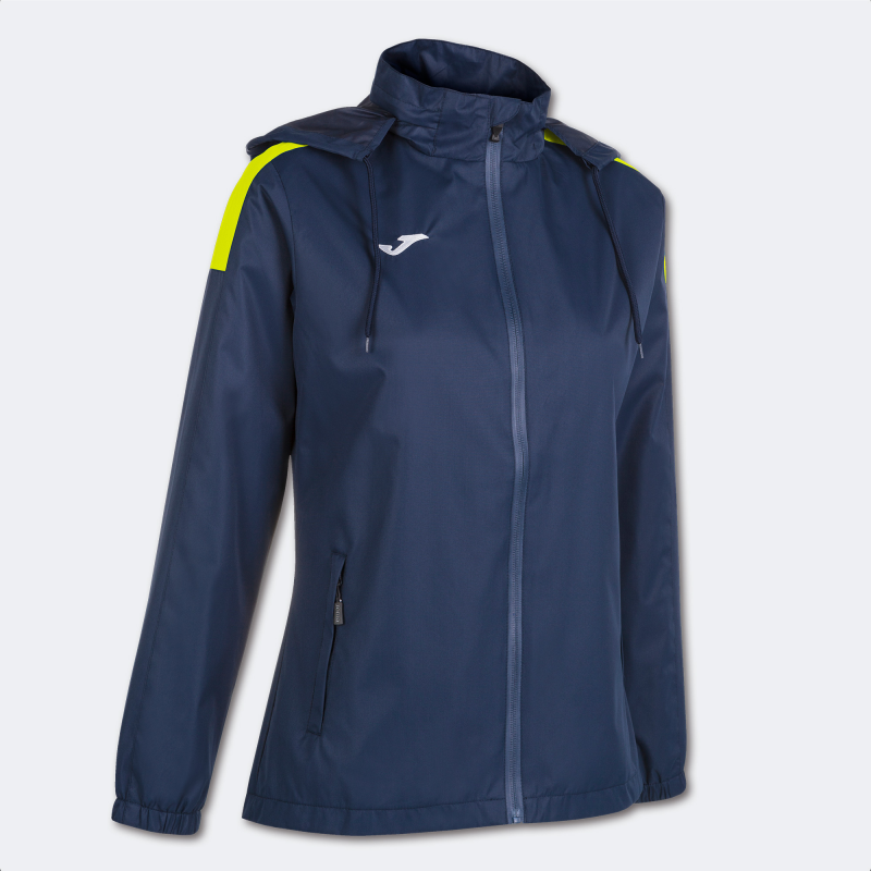 JOMA WOMENS TRIVOR RAINJACKET DARK NAVY YELLOW FLUOR
