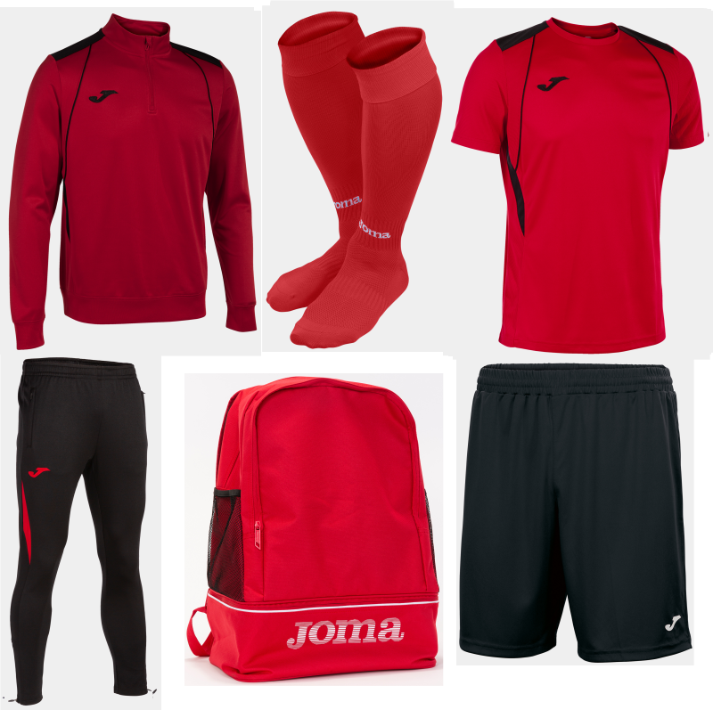 Joma Championship VII Red Black Training Bundle