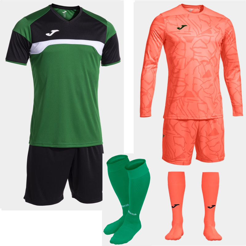Joma Danubio III Set Kit Bundle Green Medium Black