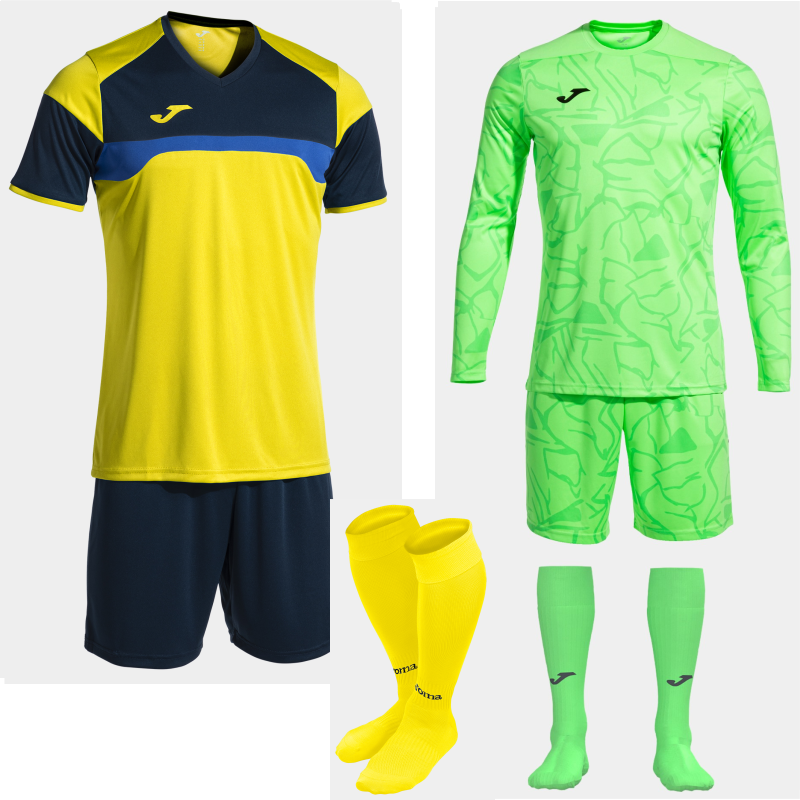 Joma Danubio III Set Kit Bundle Yellow Dark Navy