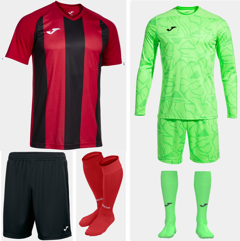 JOMA INTER IV RED BLACK KIT BUNDLE