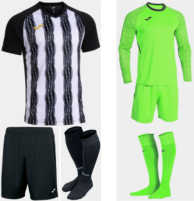 JOMA INTER V KIT BUNDLE BLACK WHITE