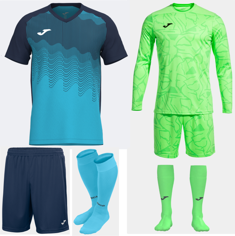 Joma Tiger VI Kit Bundle Turquoise Fluor Dark Navy