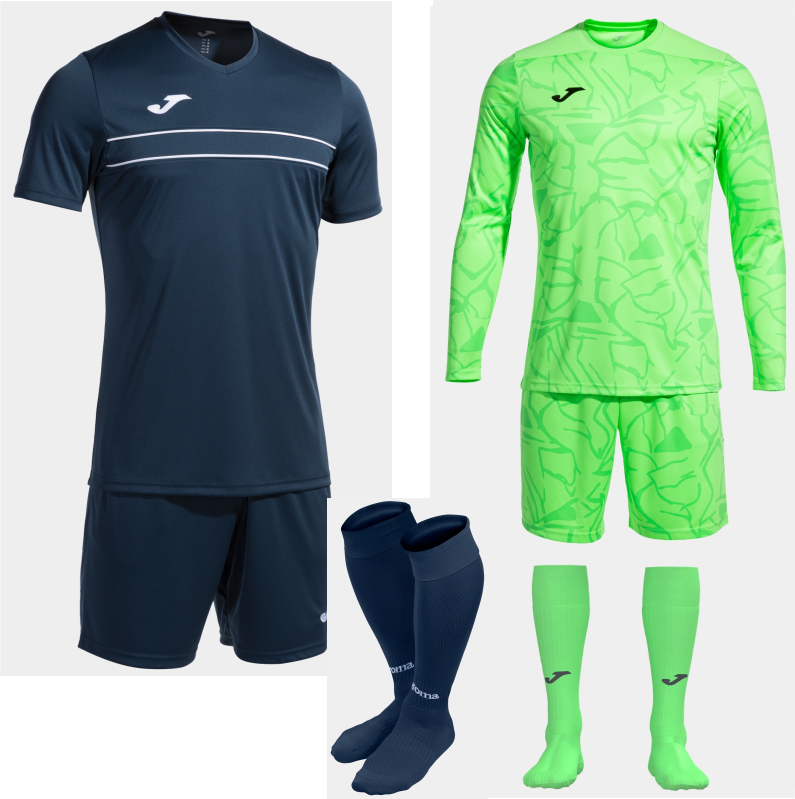 Joma Victory Set Kit Bundle Dark Navy White