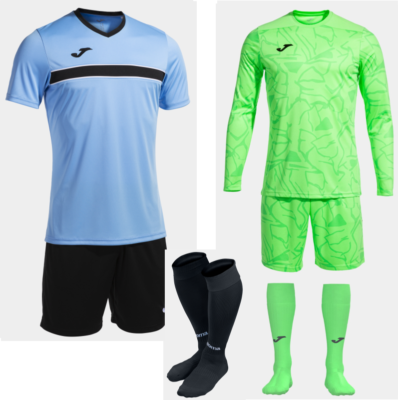 Joma Victory Set Kit Bundle Medium Sky Black