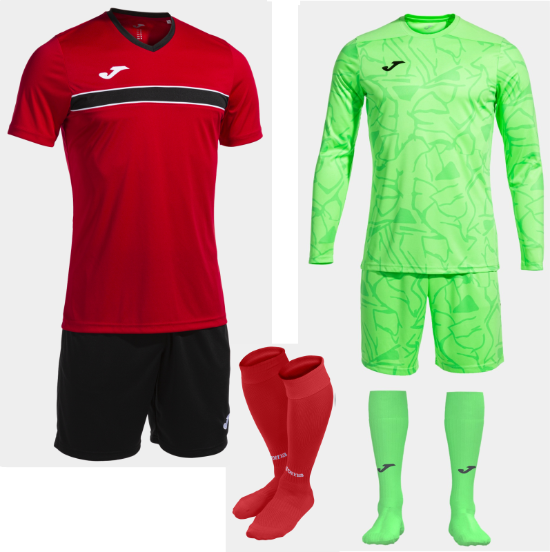 Joma Victory Set Kit Bundle Red Black