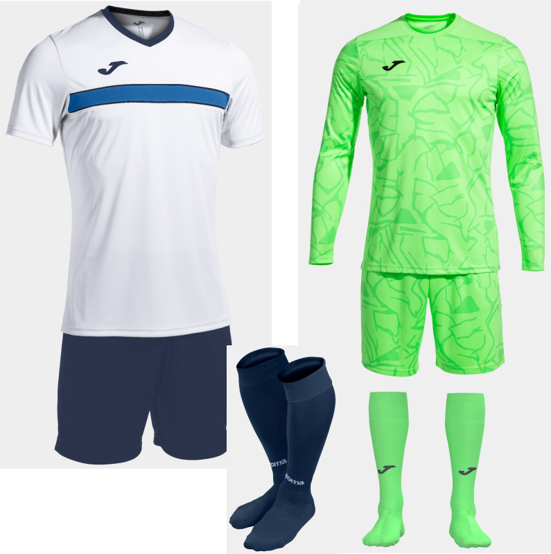 Joma Victory Set Kit Bundle White Dark Navy Royal