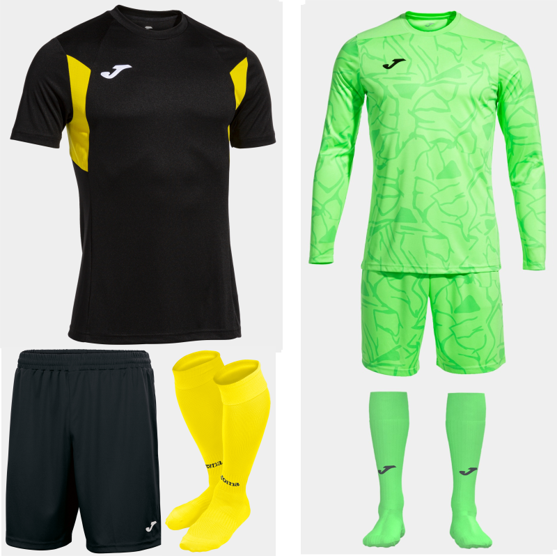Joma Winner III SS Kit Bundle Black Yellow