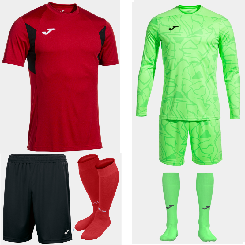 Joma Winner III SS Kit Bundle Red Black