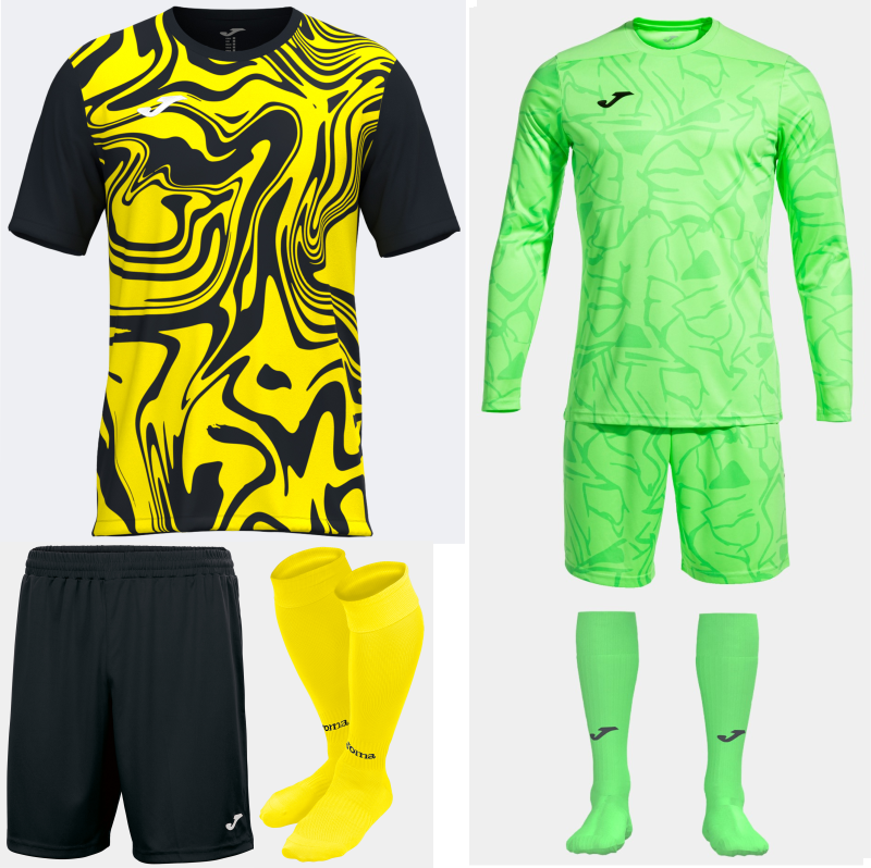 Joma Lion II Kit Bundle Black Fluor Yellow