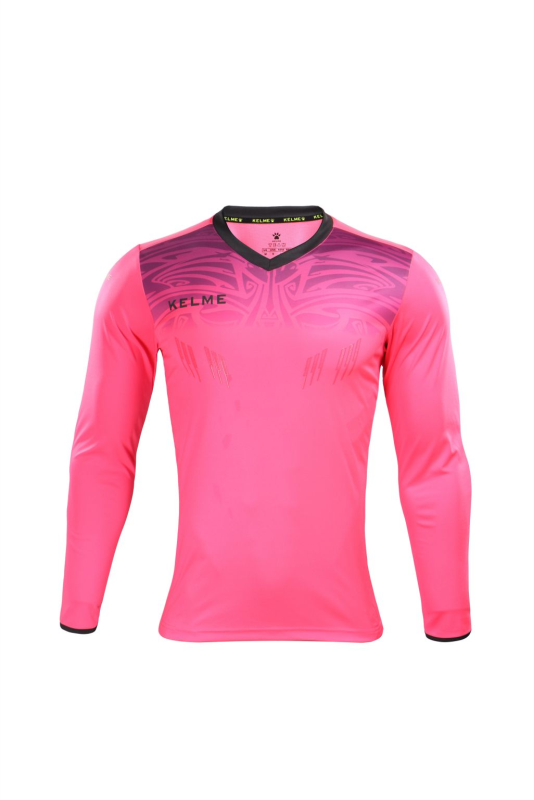KELME ZAMORA GOALKEEPER L S JERSEY SHORT SET NEON ROSE DARK GREY Team Sport Direct