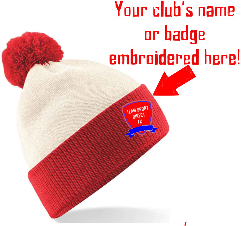 Snowstar Two Tone Bobble Hat White Red