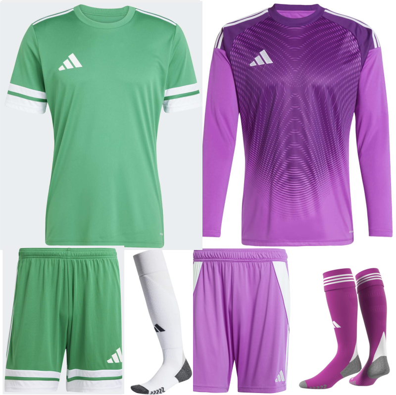 ADIDAS SQUADRA 25 PREMIUM KIT BUNDLE TEAM GREEN WHITE