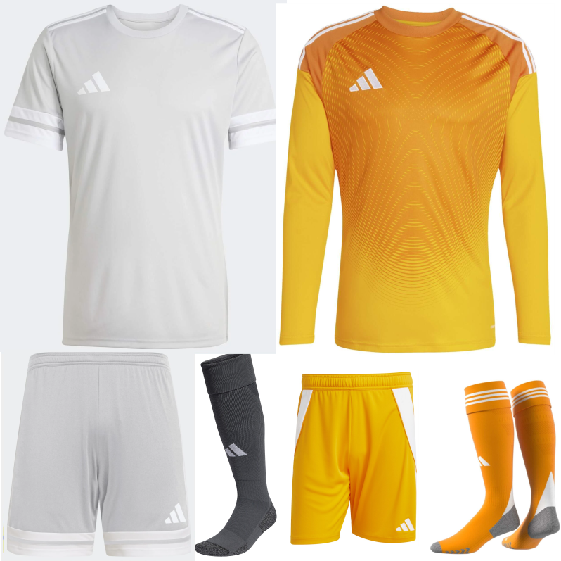 ADIDAS SQUADRA 25 PREMIUM KIT BUNDLE TEAM LIGHT GREY WHITE