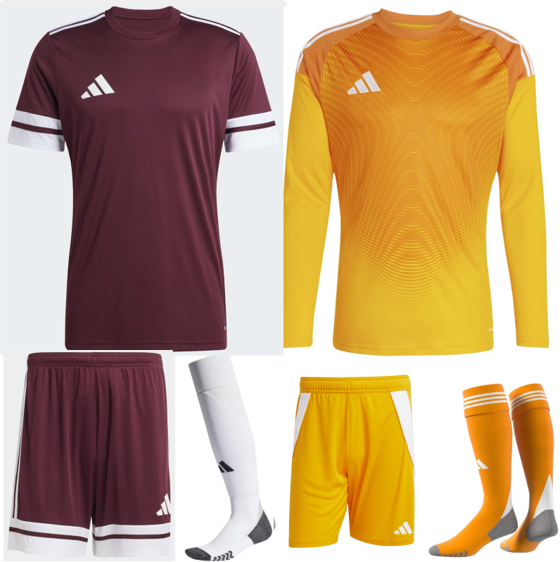 ADIDAS SQUADRA 25 PREMIUM KIT BUNDLE TEAM MAROON WHITE