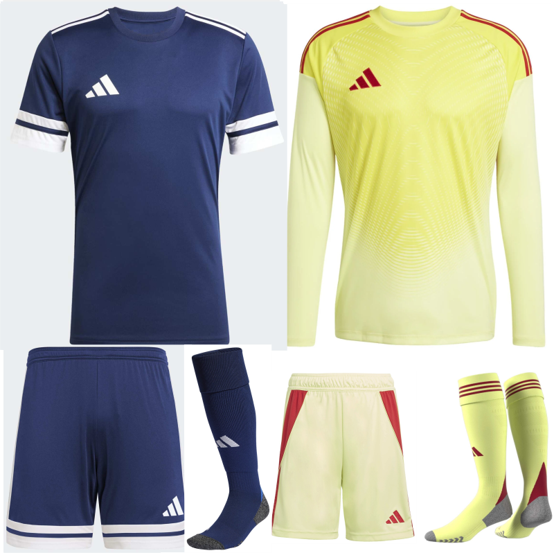 ADIDAS SQUADRA 25 PREMIUM KIT BUNDLE TEAM NAVY BLUE WHITE