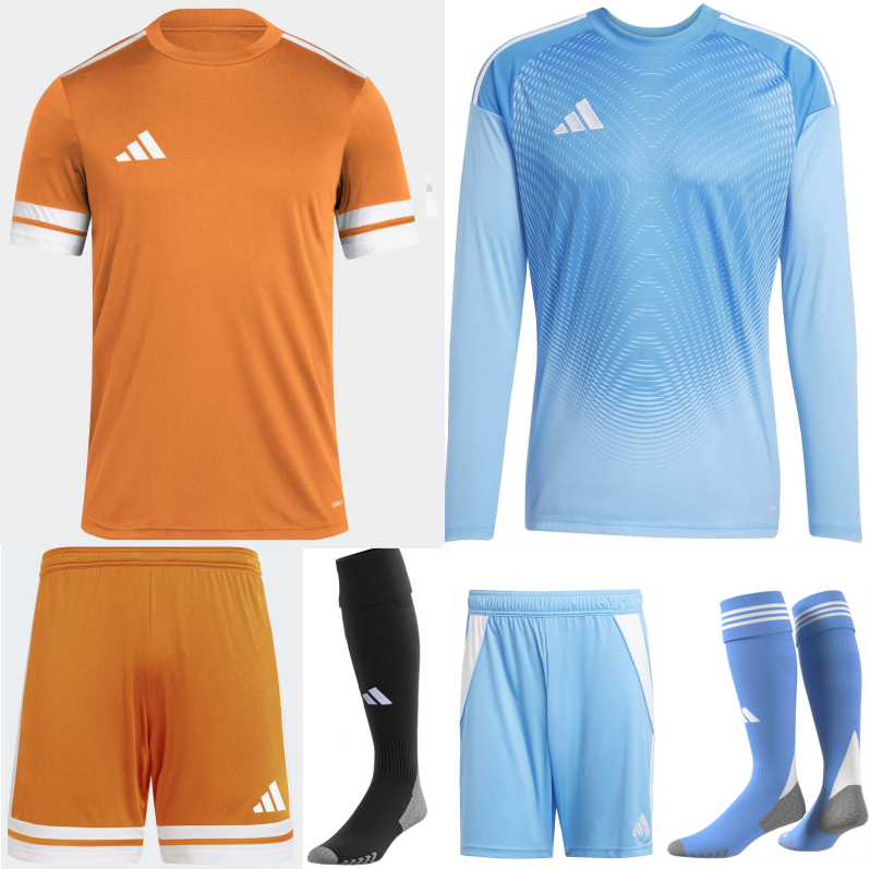 ADIDAS SQUADRA 25 PREMIUM KIT BUNDLE TEAM ORANGE WHITE