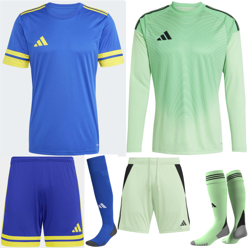 ADIDAS SQUADRA 25 PREMIUM KIT BUNDLE TEAM ROYAL BLUE TEAM YELLOW
