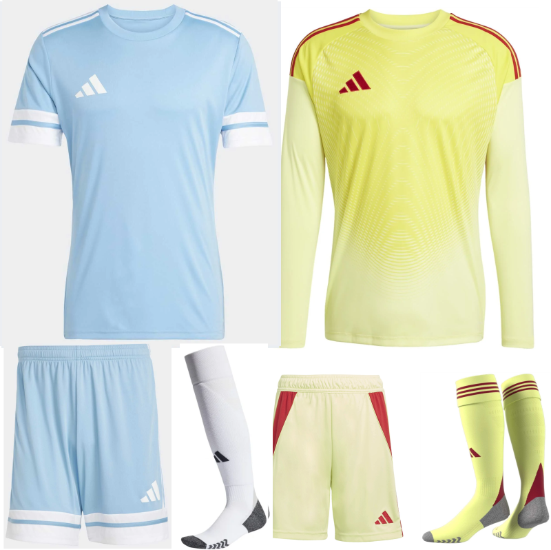 ADIDAS SQUADRA 25 PREMIUM KIT BUNDLE TEAM LIGHT BLUE WHITE