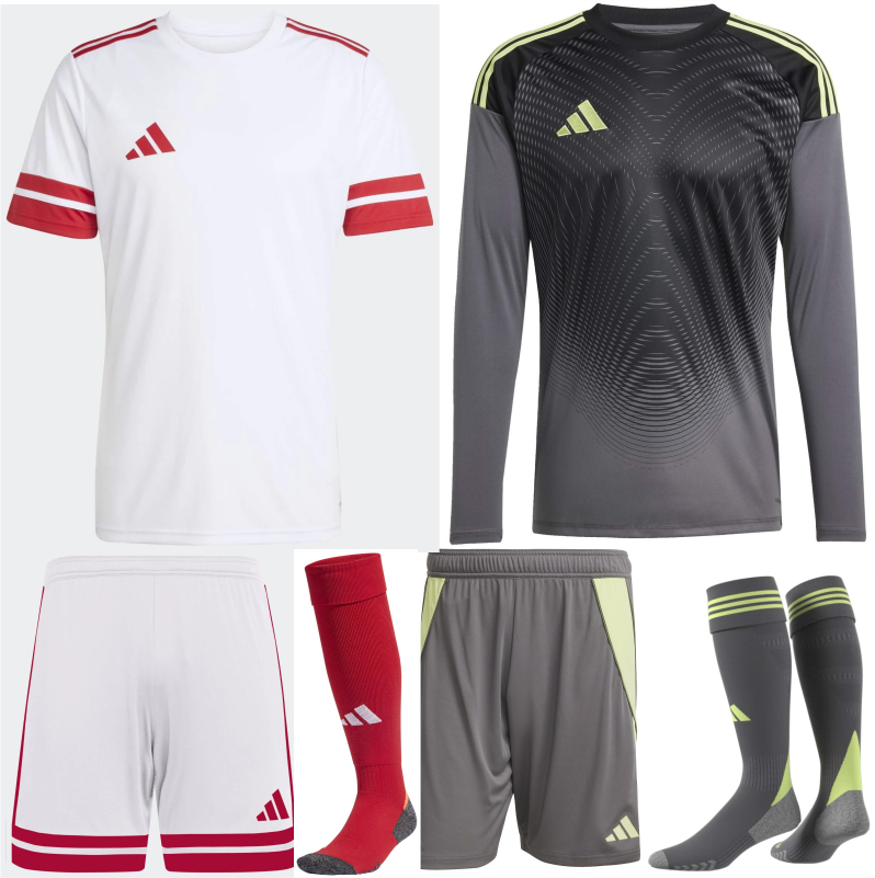 ADIDAS SQUADRA 25 PREMIUM KIT BUNDLE WHITE TEAM POWER RED