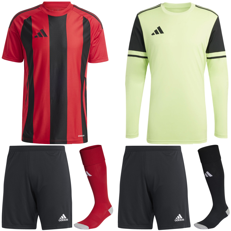 ADIDAS STRIPED 24 KIT BUNDLE RED BLACK