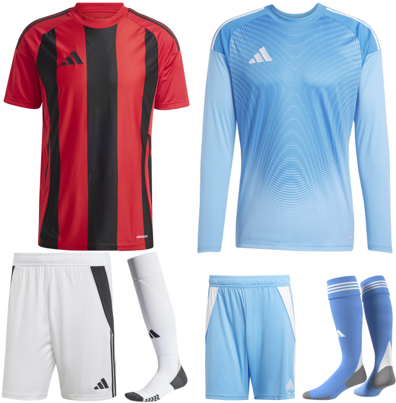 ADIDAS STRIPED 24 PREMIUM KIT BUNDLE RED BLACK