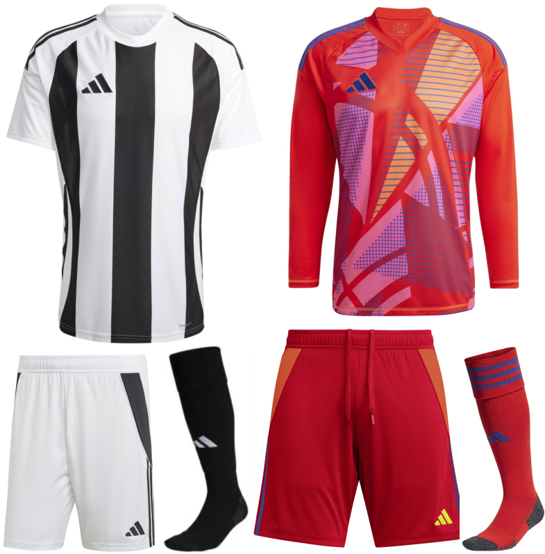 ADIDAS STRIPED 24 PREMIUM KIT BUNDLE WHITE BLACK – Team Sport Direct