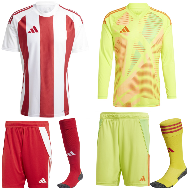 ADIDAS STRIPED 24 PREMIUM KIT BUNDLE WHITE RED