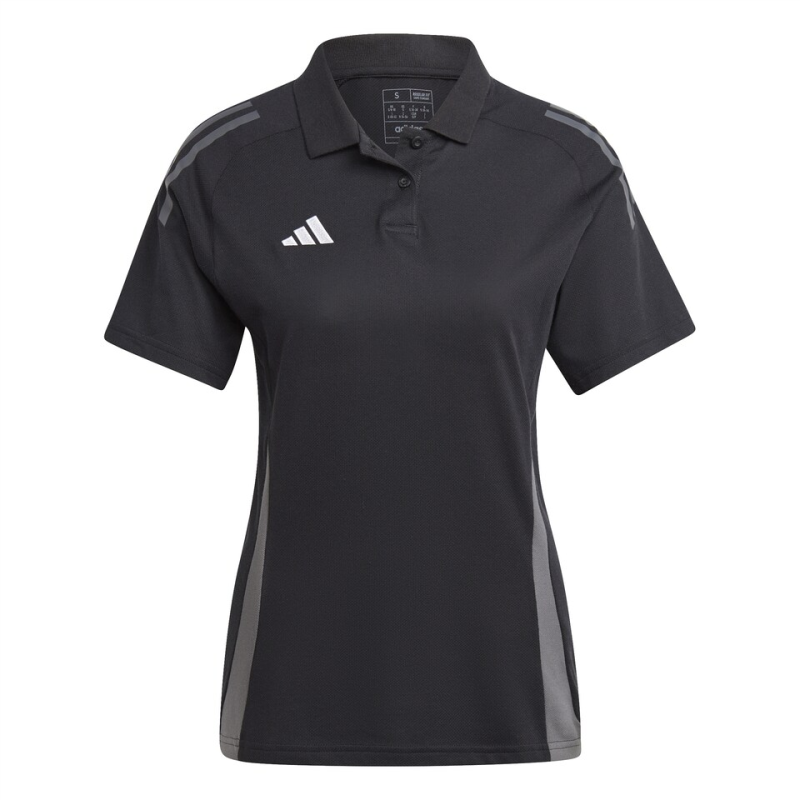 ADIDAS TIRO 24 COMPETITION POLO WOMEN BLACK TEAM DARK GREY WHITE