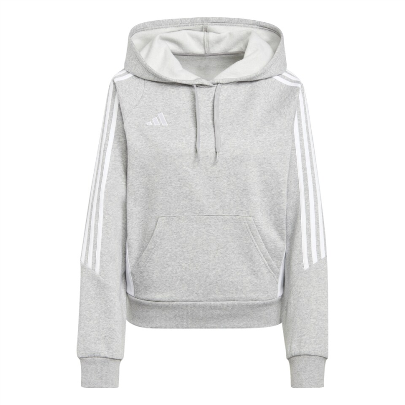 ADIDAS TIRO 24 SWEAT HOODY WOMEN MEDIUM GREY HEATHER WHITE โ Team