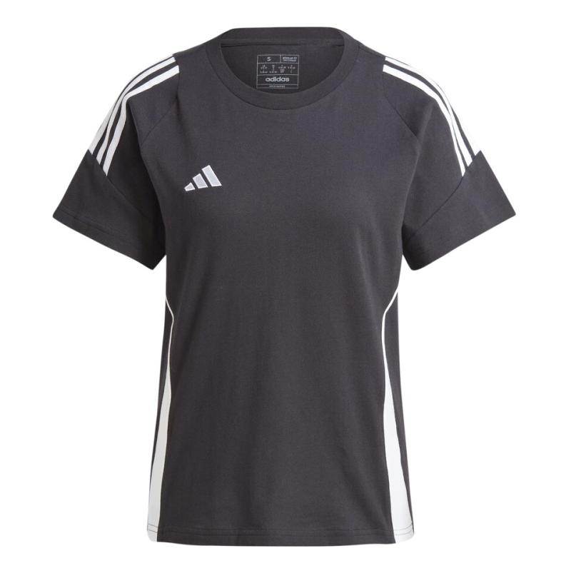 ADIDAS TIRO 24 SWEAT T SHIRT WOMEN BLACK WHITE