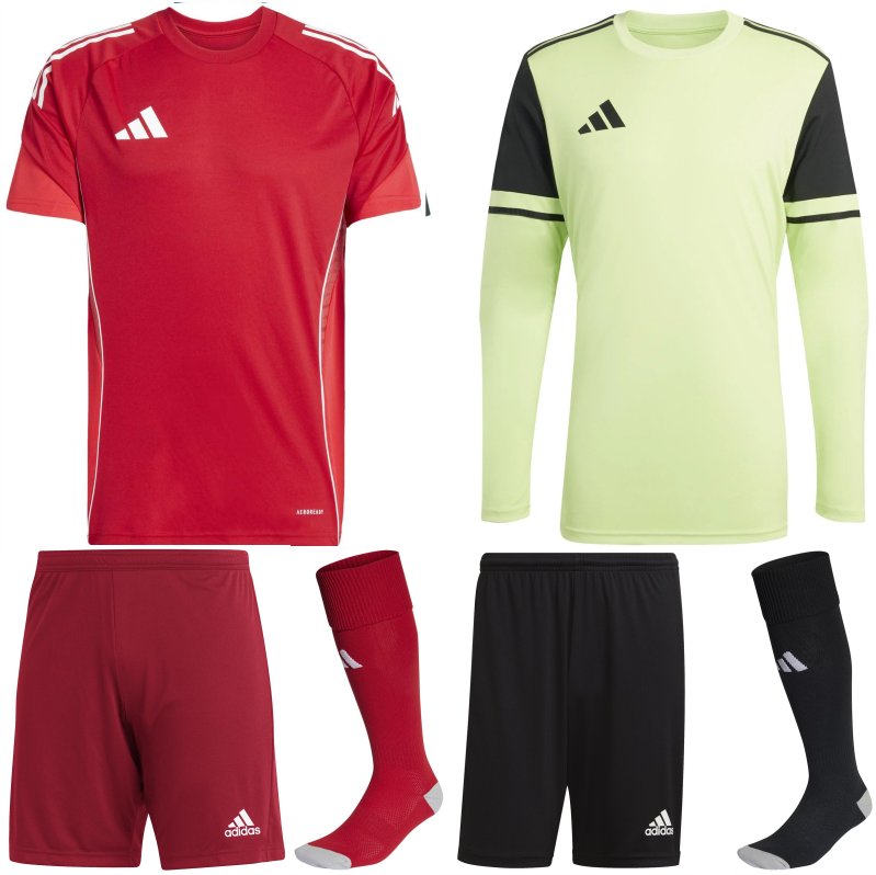 ADIDAS TIRO 25 COMPETITION KIT BUNDLE TEAM POWER RED PURE RUBY
