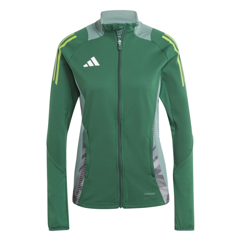 ADIDAS TIRO 24 COMPETITION TRAINING JACKET WOMEN TEAM DARK GREEN TECH EMERALD WHITE