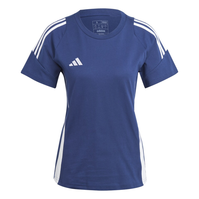 ADIDAS TIRO 24 SWEAT T SHIRT WOMEN TEAM NAVY BLUE 2 WHITE