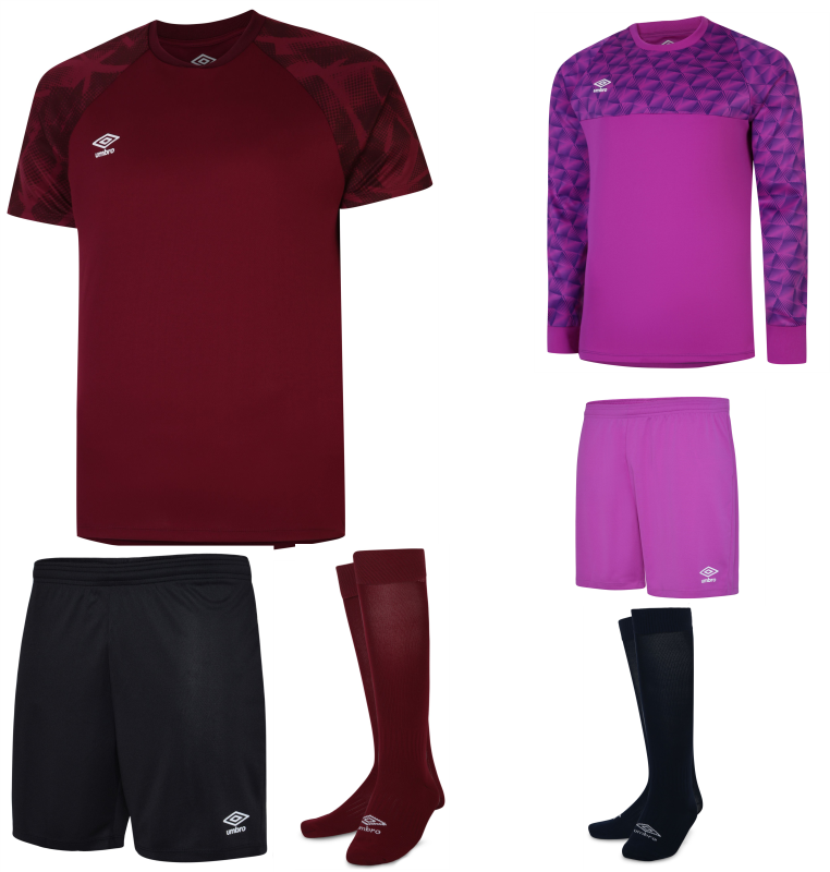 UMBRO ATLAS SHORT SLEEVE KIT BUNDLE CLARET