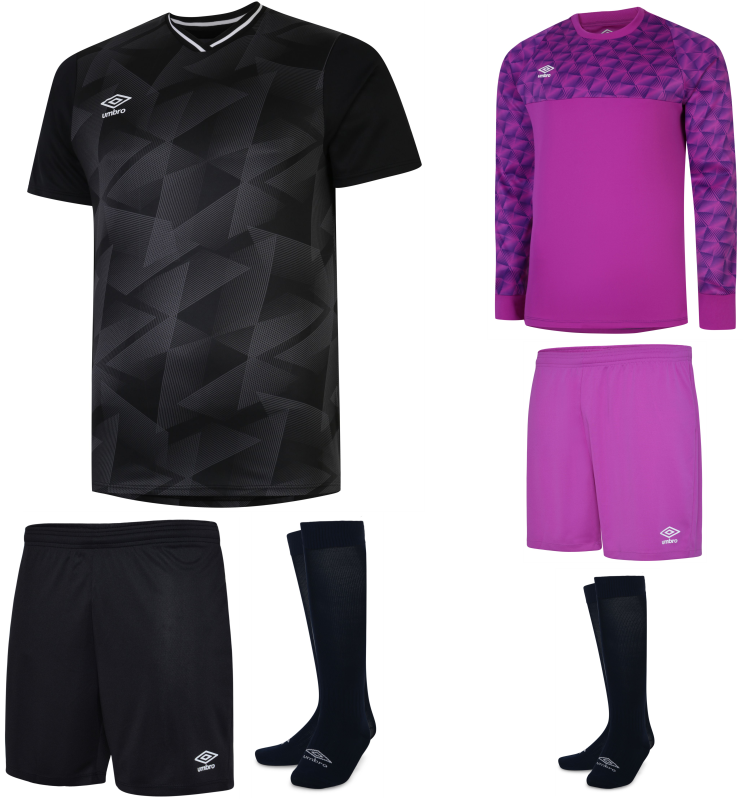UMBRO TRIASSIC SHORT SLEEVE KIT BUNDLE BLACK