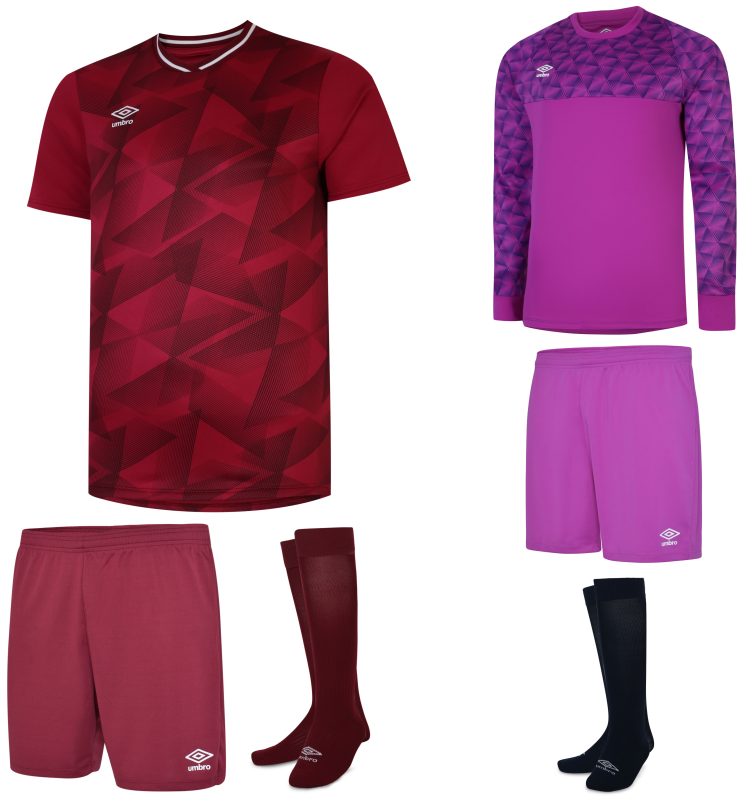 UMBRO TRIASSIC SHORT SLEEVE KIT BUNDLE CLARET