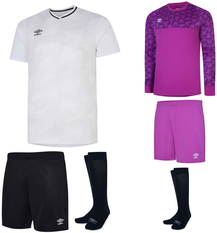 UMBRO TRIASSIC SHORT SLEEVE KIT BUNDLE WHITE