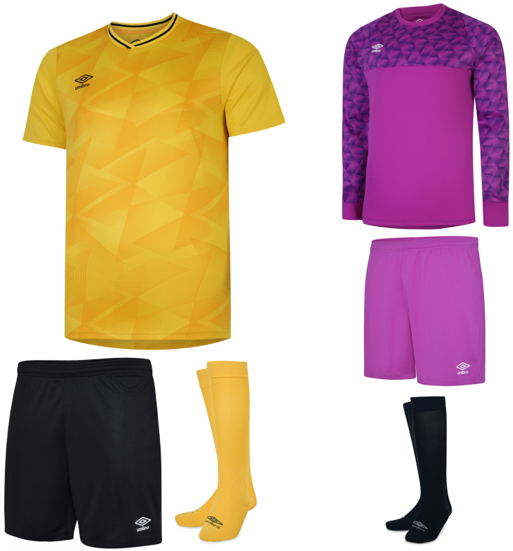 UMBRO TRIASSIC SHORT SLEEVE KIT BUNDLE YELLOW