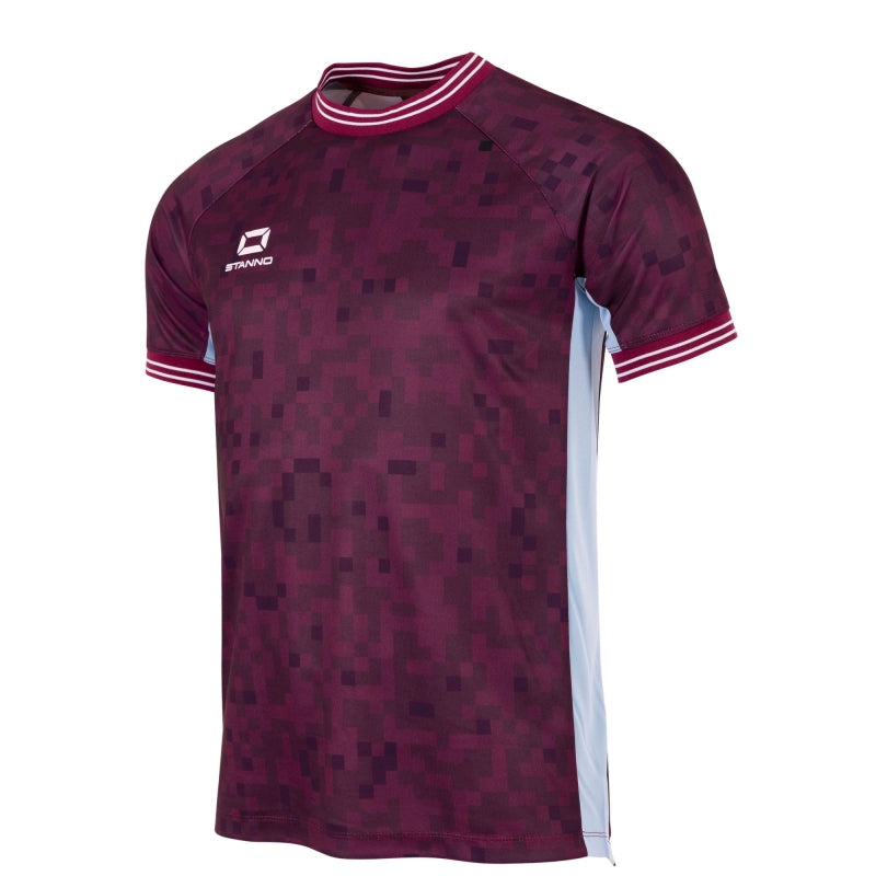Stanno Pixel SS Football Shirt Maroon/Sky