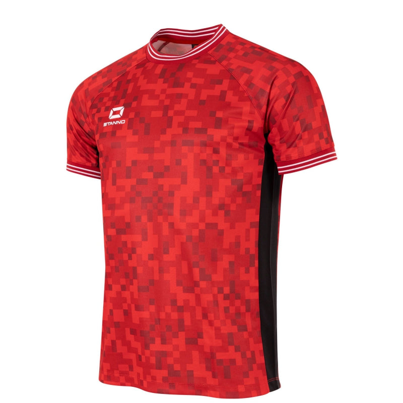 Stanno Pixel SS Football Shirt Red/Black