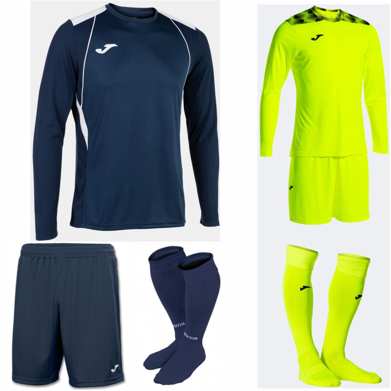JOMA CHAMPIONSHIP VII LS KIT BUNDLE DARK NAVY/WHITE