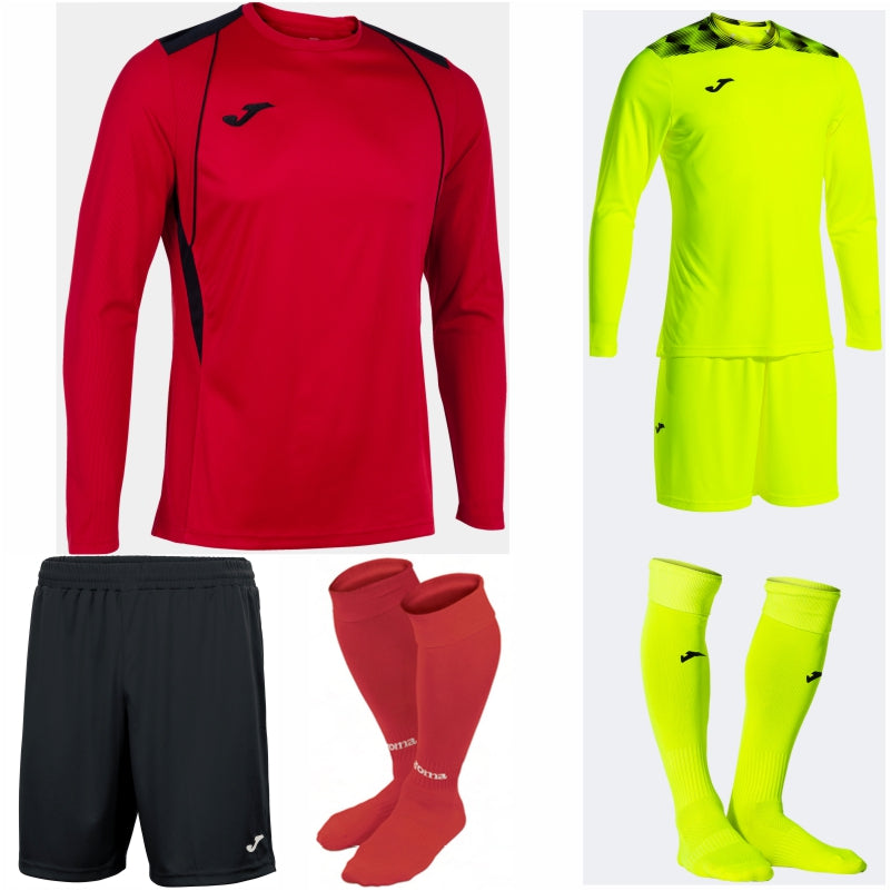 JOMA CHAMPIONSHIP VII LS KIT BUNDLE RED/BLACK