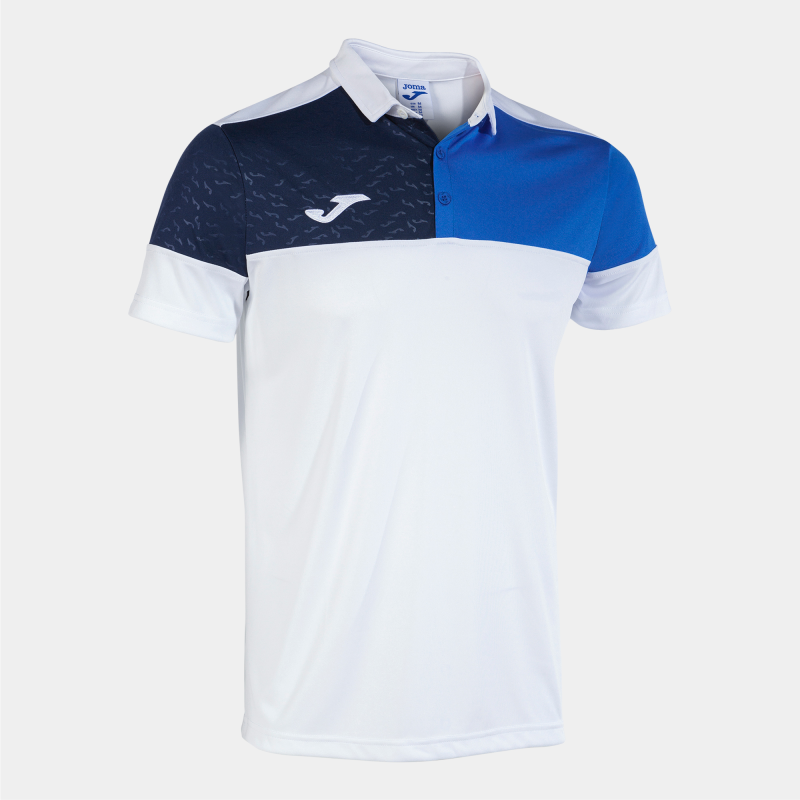 JOMA CREW V POLO WHITE ROYAL NAVY